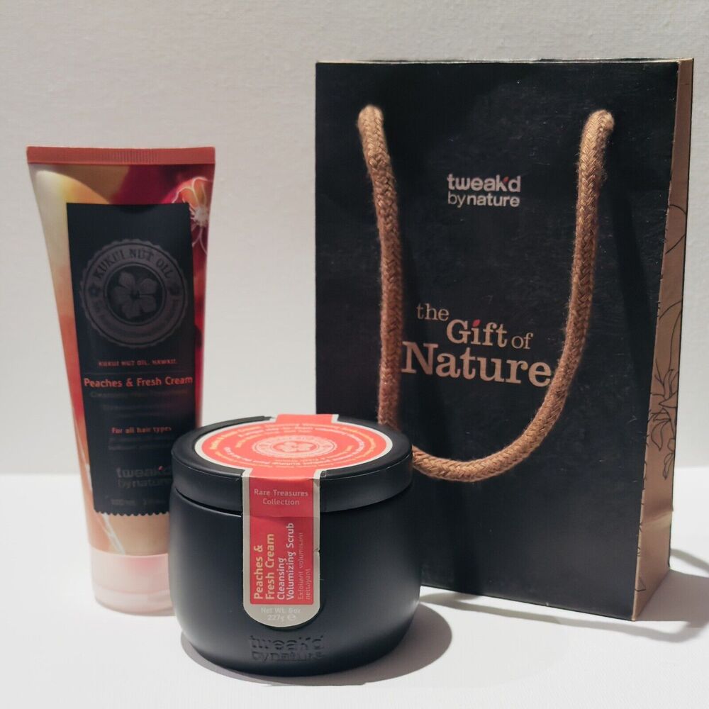 Tweak’d By Nature Peaches & Fresh Cream 8oz Scrub &  3oz Hair Treatment SEALED